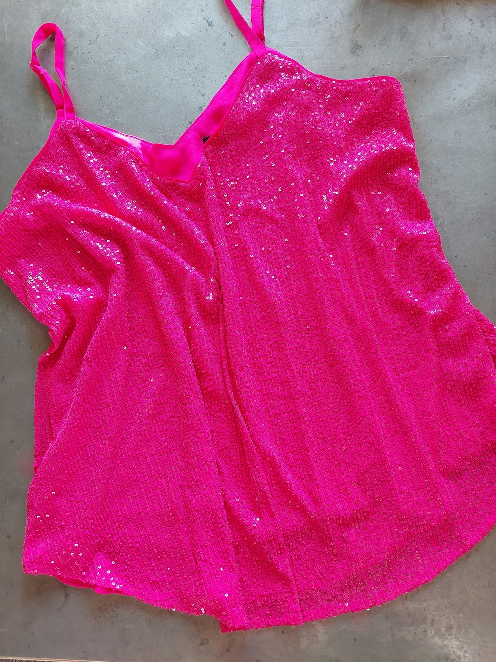 Hot Pink Barbie core Sequin Spaghetti Strap Camisole Torrid 2